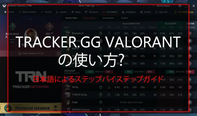 Tracker.gg Valorant の使い方? 日本語でステップバイステップ